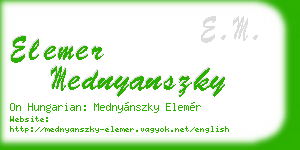 elemer mednyanszky business card