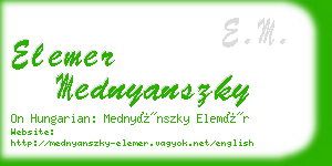 elemer mednyanszky business card